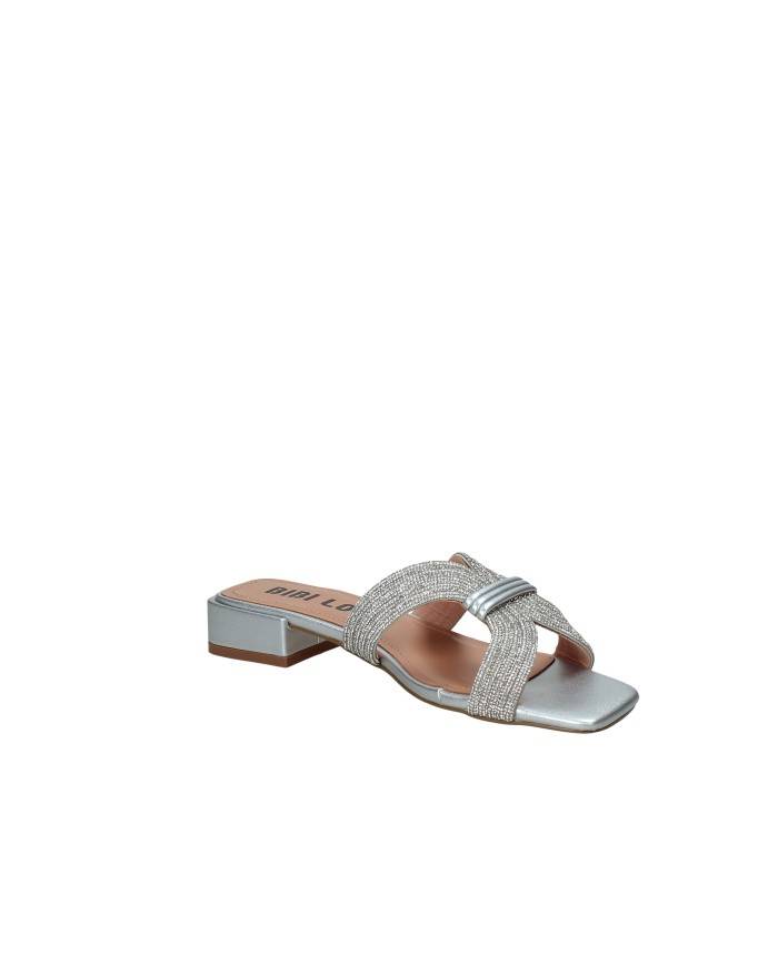 Bibi Lou 939z00hg Sandali scalzati bassi in pelle e strass Argento