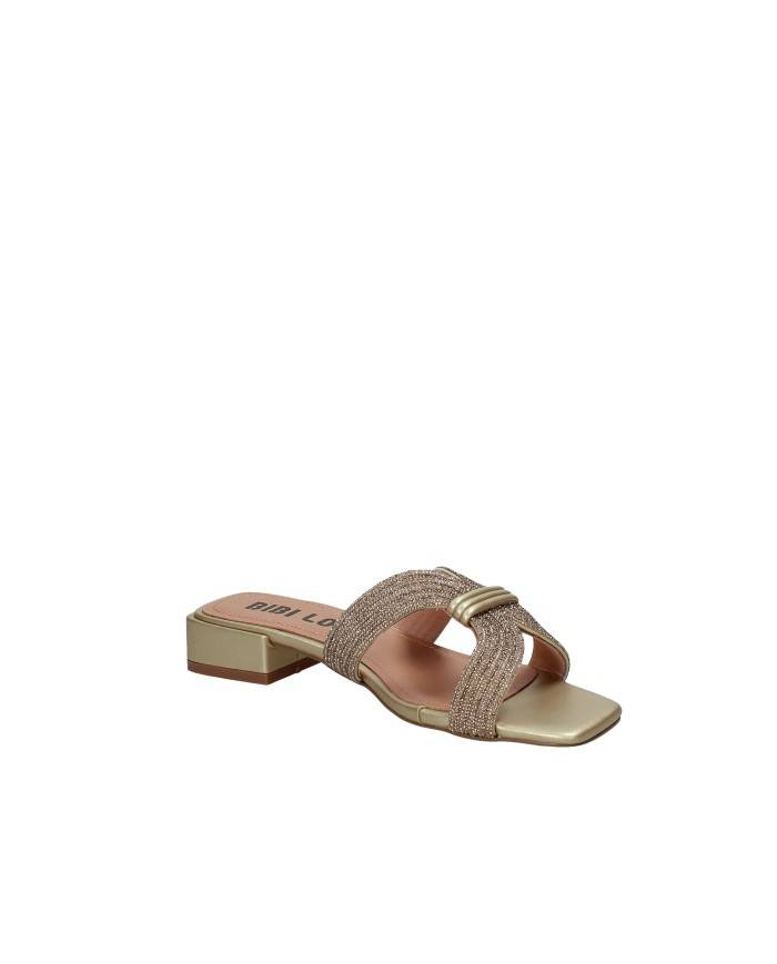Bibi Lou 939z00hg Sandali scalzati bassi in pelle e strass Oro