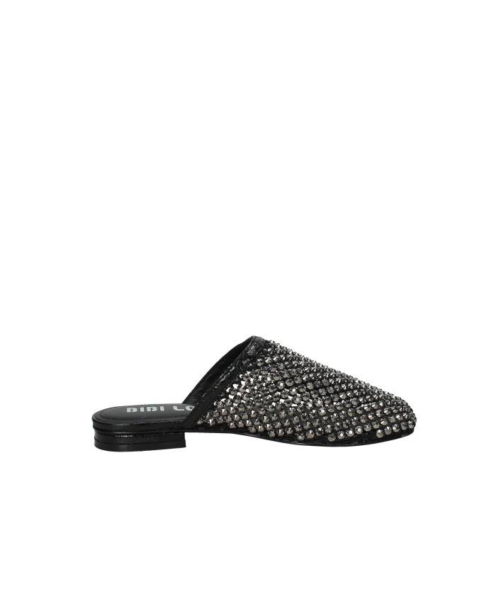 Bibi Lou 953z00hg Sabot bassi da donna in rete e strass Nero