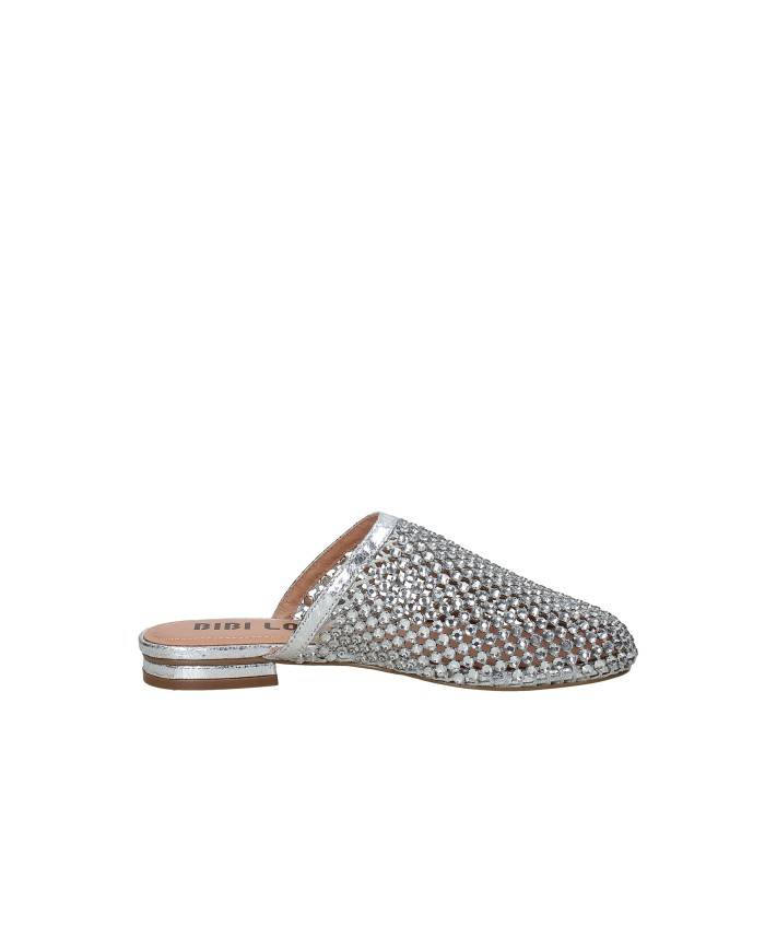Bibi Lou 953z00hg Sabot bassi da donna in rete e strass Argento