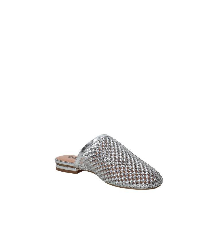 Bibi Lou 953z00hg Sabot bassi da donna in rete e strass Argento