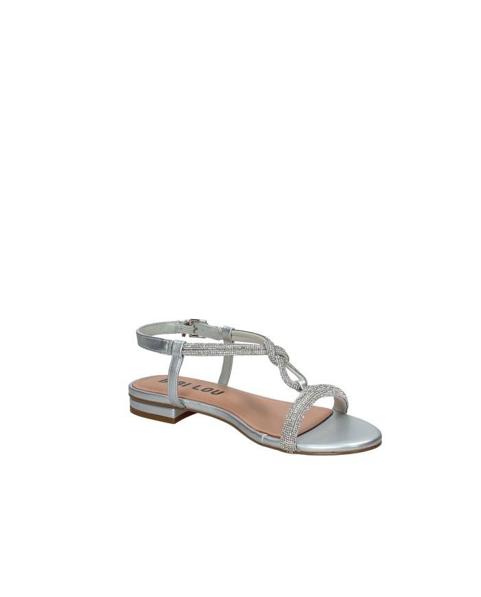 Bibi Lou 956z00hg Sandalo basso con microstrass in pelle Argento