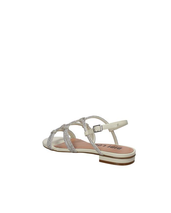 Bibi Lou 957z00hg Sandali bassi in pelle e tessuto Off White