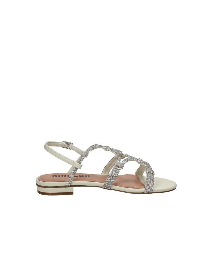 Bibi Lou 957z00hg Sandali bassi in pelle e tessuto Off White