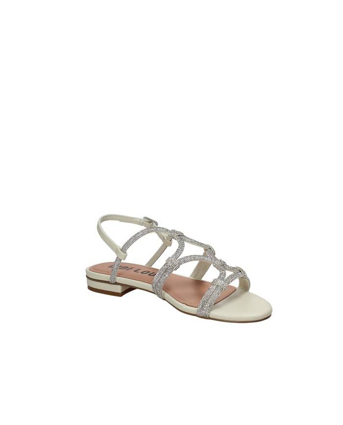 Bibi Lou 957z00hg Sandali bassi in pelle e tessuto Off White