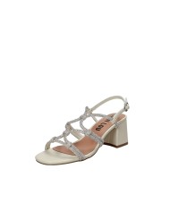 Bibi Lou 958z00hg Sandali alti in maglia e strass Off White