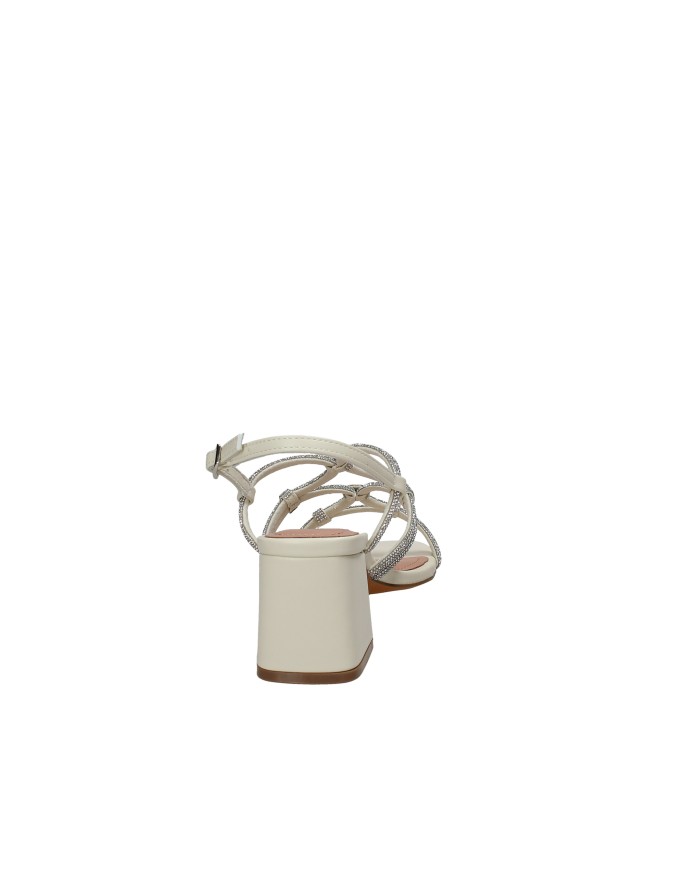 Bibi Lou 958z00hg Sandali alti in maglia e strass Off White