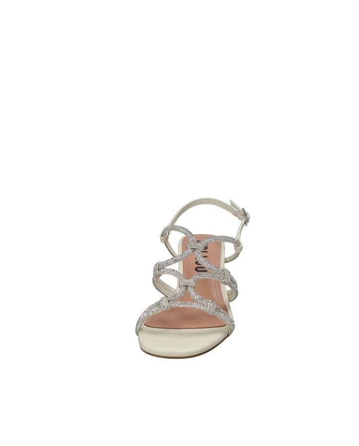 Bibi Lou 958z00hg Sandali alti in maglia e strass Off White