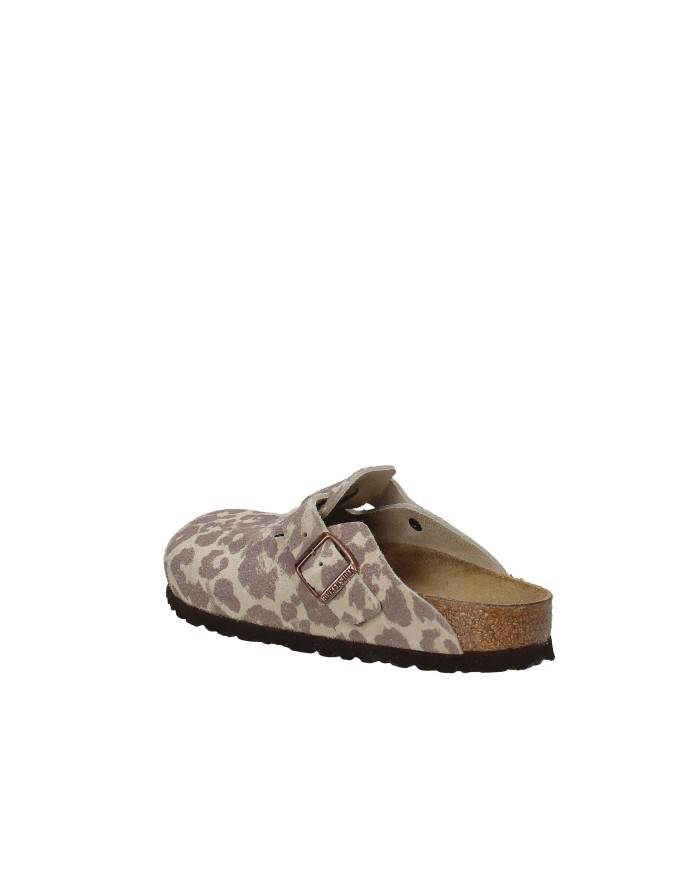 Birkenstock Boston.1033324 Sandalo basso Boston in camoscio stampato Leopardo