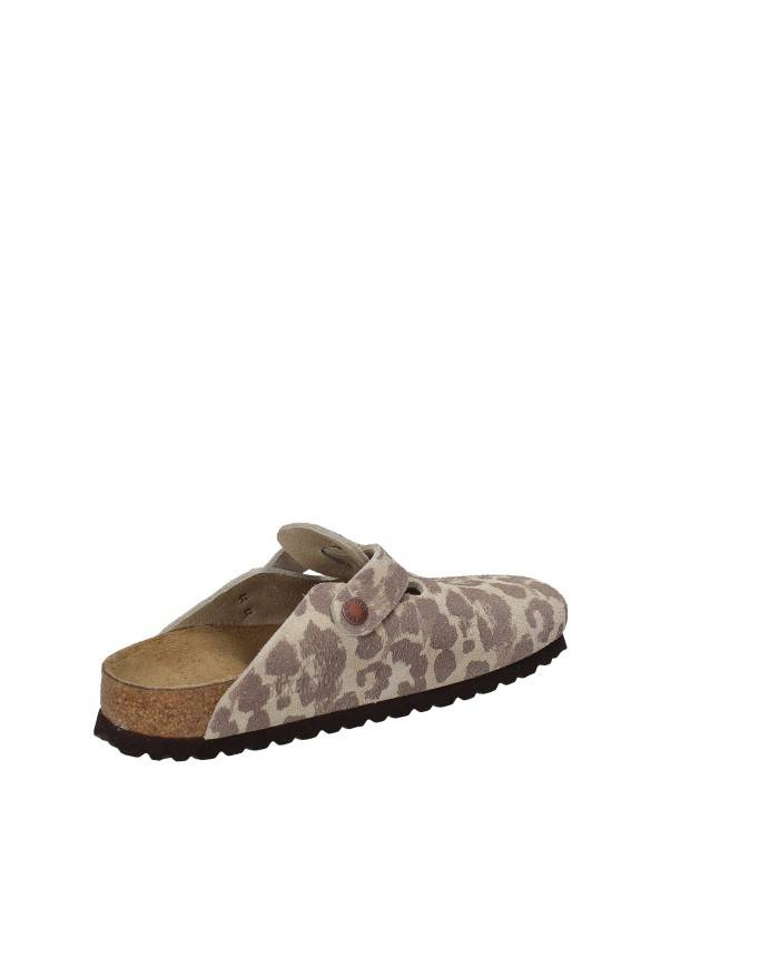 Birkenstock Boston.1033324 Sandalo basso Boston in camoscio stampato Leopardo