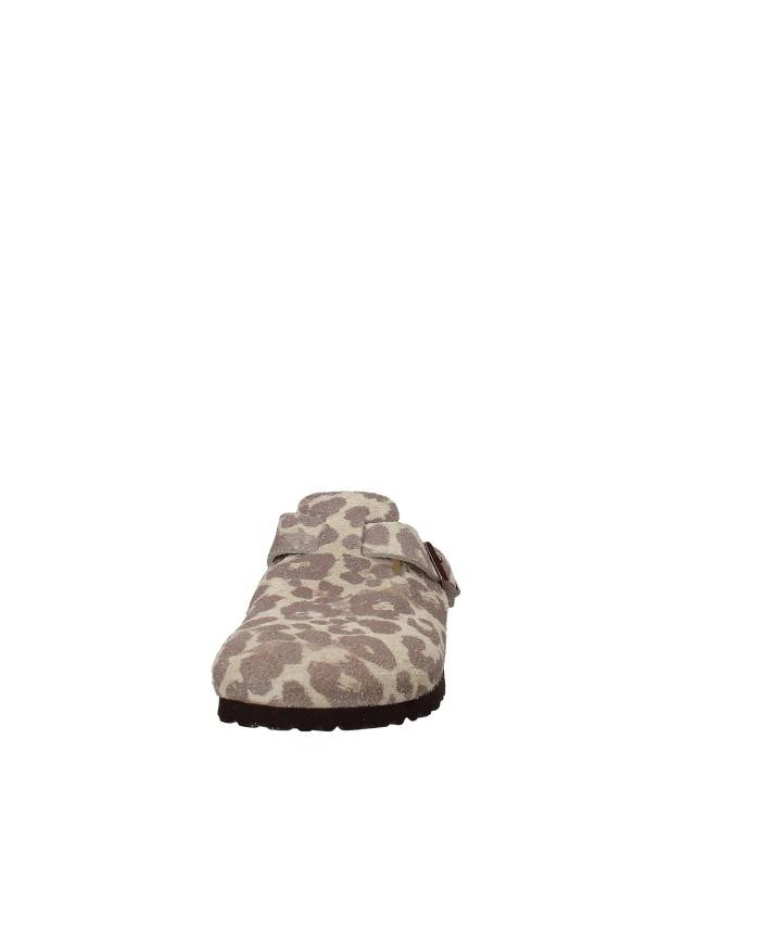 Birkenstock Boston.1033324 Sandalo basso Boston in camoscio stampato Leopardo