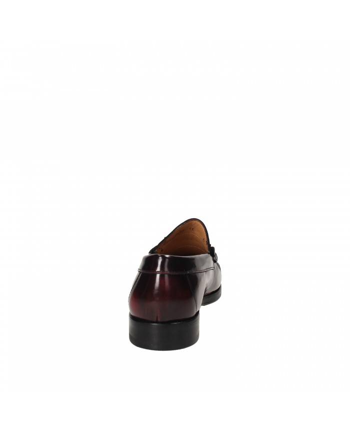 Florsheim Mocassino in pelle spazzolata Bordeaux 51757 Nuova Collez...
