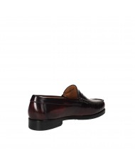 Florsheim Mocassino in pelle spazzolata Bordeaux 51757 Nuova Collez...