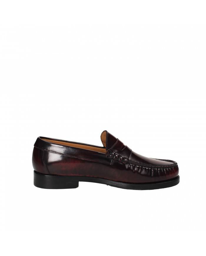 Florsheim Mocassino in pelle spazzolata Bordeaux 51757 Nuova Collez...