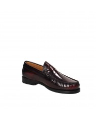 Florsheim Mocassino in pelle spazzolata Bordeaux 51757 Nuova Collez...