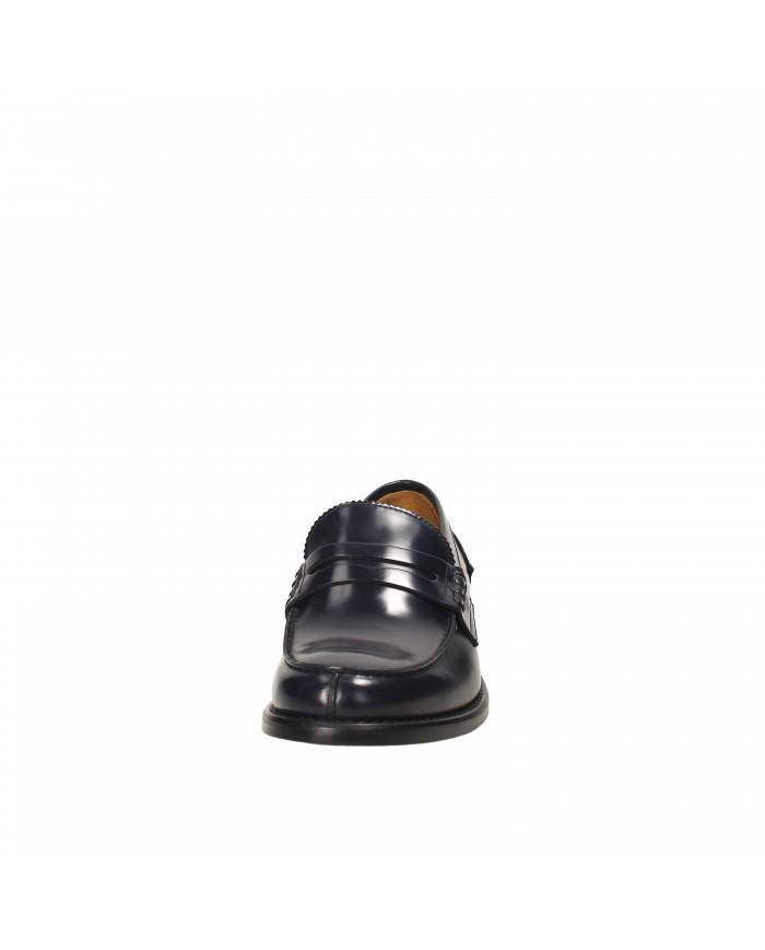Rossi Mocassino suola in cuoio in pelle spazzolata Blu 5316 Nuova C...