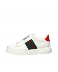 Stokton Sneaker in pelle martellata Bianco e Verde 650-U-Phanton Nu...