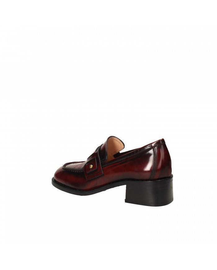 Bianca Di Mocassino in pelle spazzolata Bordeaux C345 Nuova Collezi...