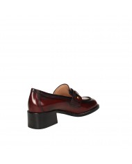 Bianca Di Mocassino in pelle spazzolata Bordeaux C345 Nuova Collezi...