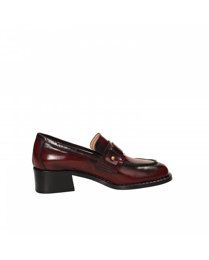 Bianca Di Mocassino in pelle spazzolata Bordeaux C345 Nuova Collezi...