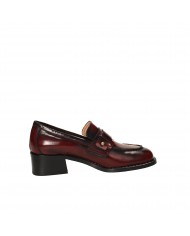Bianca Di Mocassino in pelle spazzolata Bordeaux C345 Nuova Collezi...
