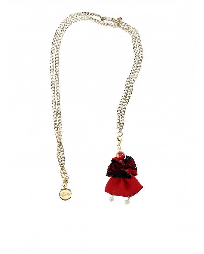Terry Bijoux Collana con pendente in tessuto Rosso Nuova Collezione...