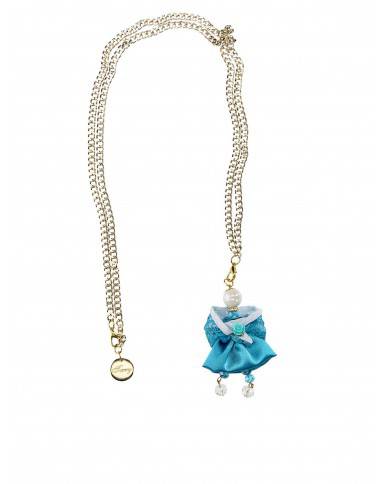 Terry Bijoux Collana con pendente in tessuto Turchese DOLFOR Nuova ... Terry Bijoux Collana con pendente in tessuto Turchese DOLFOR Nuova ...