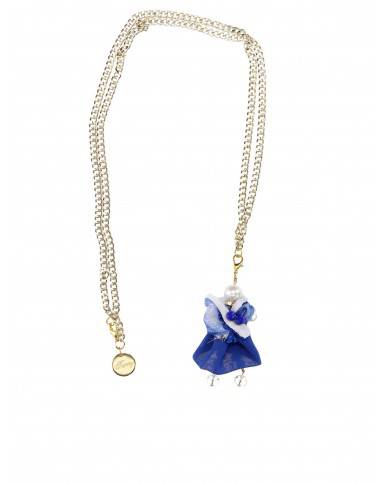 Terry Bijoux Collana con pendente in tessuto Bluette DOLFOR Nuova C... Terry Bijoux Collana con pendente in tessuto Bluette DOLFOR Nuova C...
