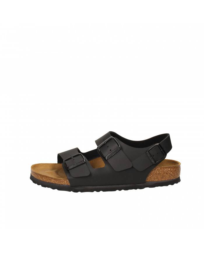 Birkenstock Sandalo in pelle Nero MILANO.034793 Nuova Collezione Bi...