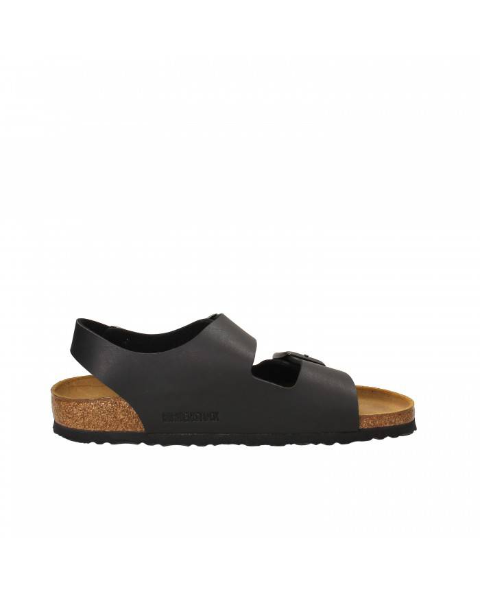 Birkenstock Sandalo in pelle Nero MILANO.034793 Nuova Collezione Bi...