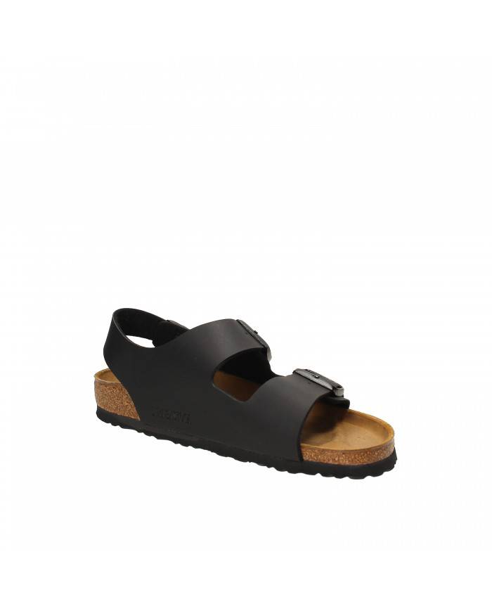 Birkenstock Sandalo in pelle Nero MILANO.034793 Nuova Collezione Bi...