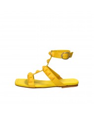 Bianca Di Sandalo basso in pelle Giallo D02625 Nuova Collezione Bia...