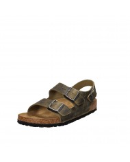 Birkenstock Sandalo in pelle Khaki MILANO.1019454 Nuova Collezione ...