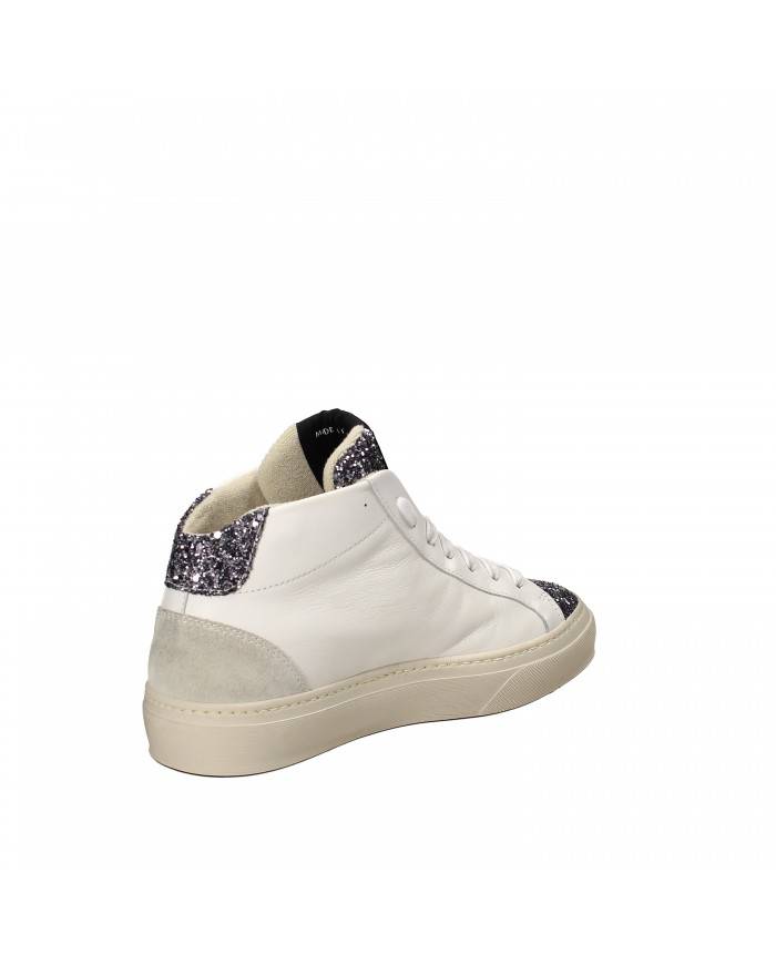 Stokton Sneaker in pelle Bianco e Argento Bolt-D Nuova Collezione S...