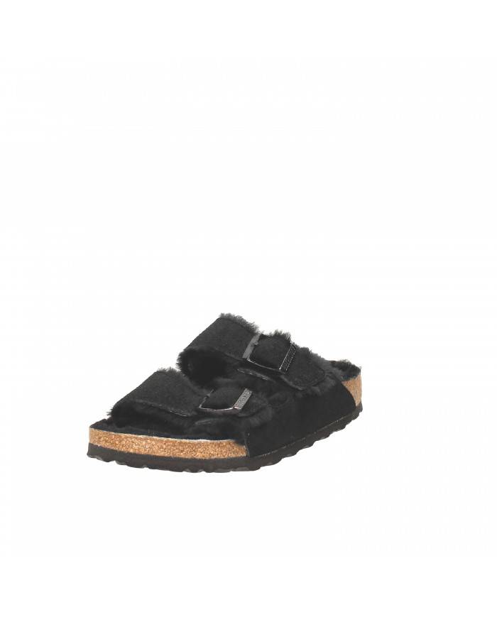 Birkenstock Sandalo in shearling e camoscio Nero Arizona Shearling.... Birkenstock Sandalo in shearling e camoscio Nero Arizona Shearling....