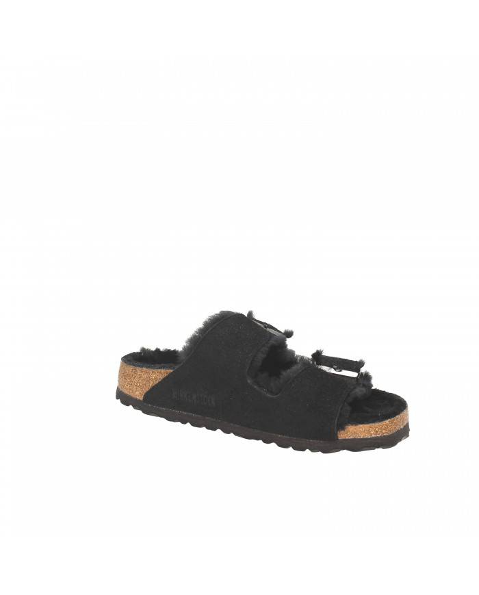 Birkenstock Sandalo in shearling e camoscio Nero Arizona Shearling.... Birkenstock Sandalo in shearling e camoscio Nero Arizona Shearling....