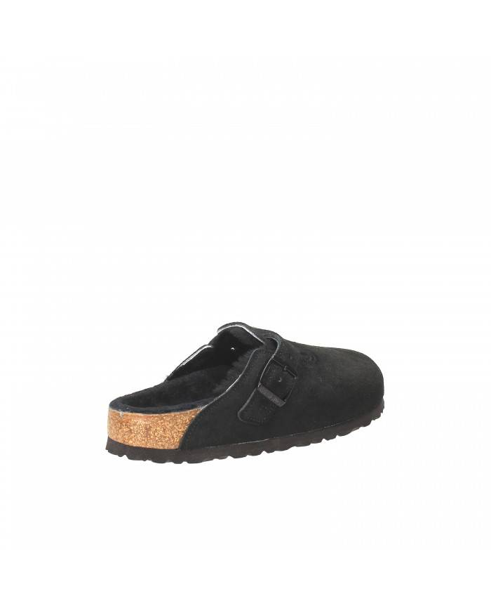 Birkenstock Sabot in shearling e camoscio Nero BOSTON.259883 Nuova ...