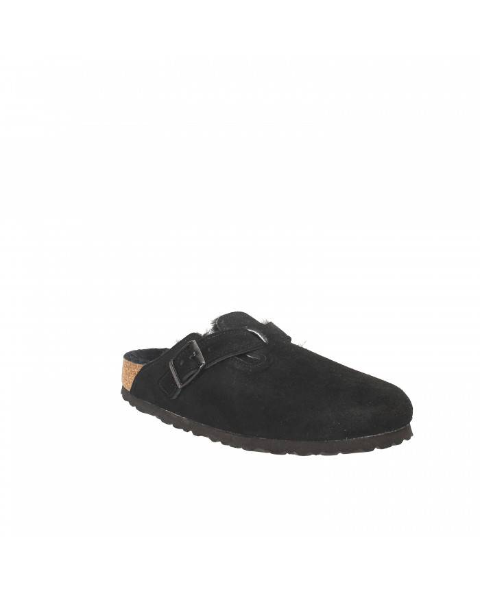 Birkenstock Sabot in shearling e camoscio Nero BOSTON.259883 Nuova ...