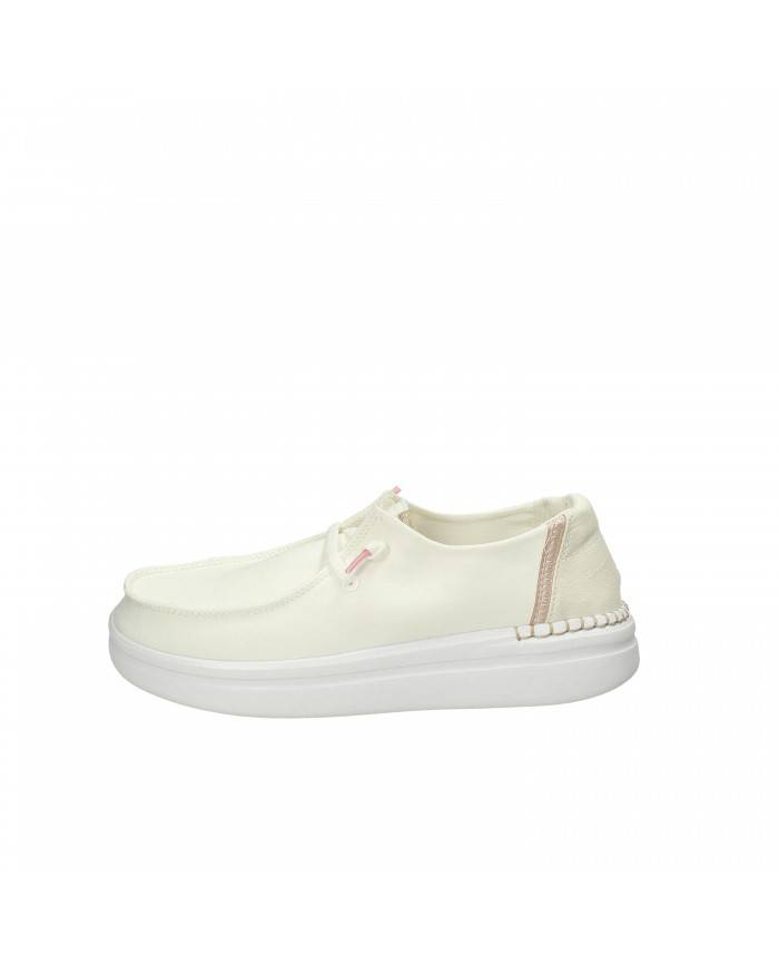 Hey Dude Shoes Mocassino stringato in tessuto Bianco Nuova Collezio...