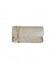 Nina Hill Pochette in tessuto glitterato Platino AG3 Nuova Collezio...