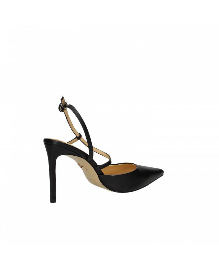 Lola Cruz Slingback in pelle Nero 333.z14bk Nuova Collezione Lola Cruz