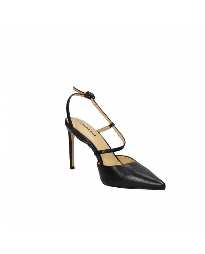 Lola Cruz Slingback in pelle Nero 333.z14bk Nuova Collezione Lola Cruz