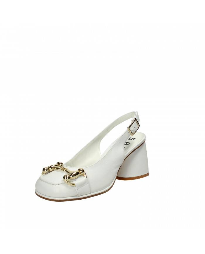 Bruglia Milano Slingback in pelle Bianco 8843 Nuova Collezione Brug...
