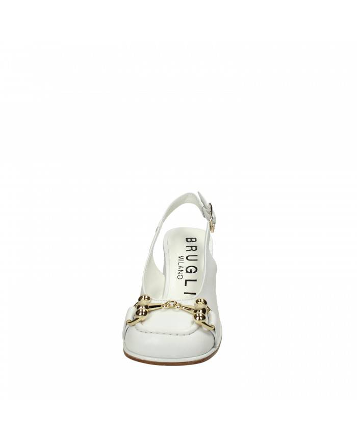 Bruglia Milano Slingback in pelle Bianco 8843 Nuova Collezione Brug...