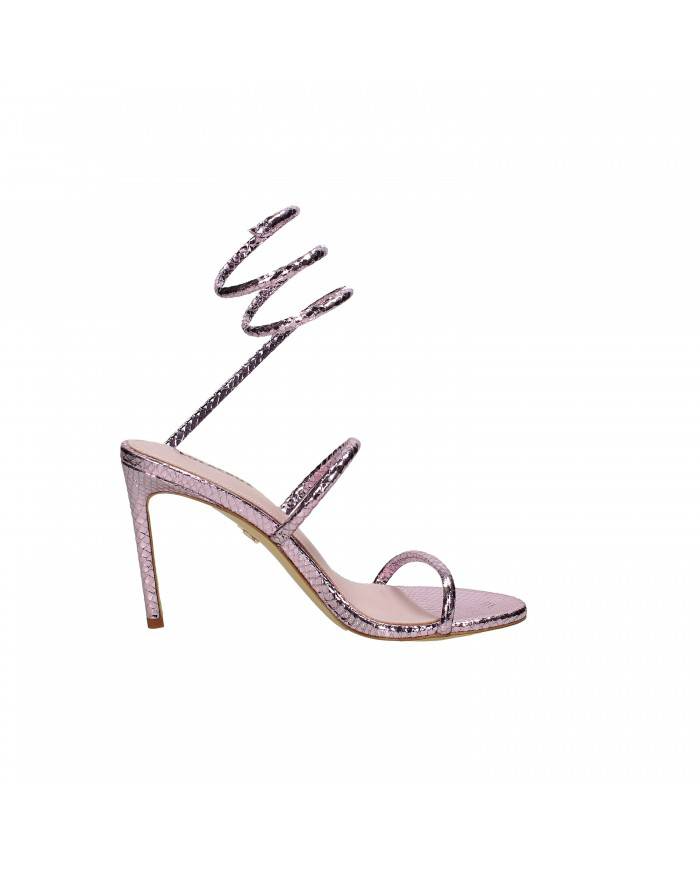 Lola Cruz Sandalo in pelle laminata Lilla 341.Z51BK Nuova Collezion...