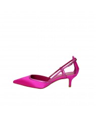 Lella Baldi Scarpa con tacco in raso Fucsia Fluo LT513T Nuova Colle...