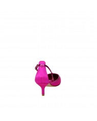Lella Baldi Scarpa con tacco in raso Fucsia Fluo LT513T Nuova Colle...