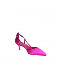 Lella Baldi Scarpa con tacco in raso Fucsia Fluo LT513T Nuova Colle...