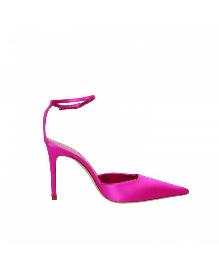 Lella Baldi Sandalo in raso Fucsia Fluo LT524T Nuova Collezione Lel...