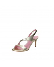 Lella Baldi Sandalo in pelle laminata Platino LT532 Nuova Collezion...